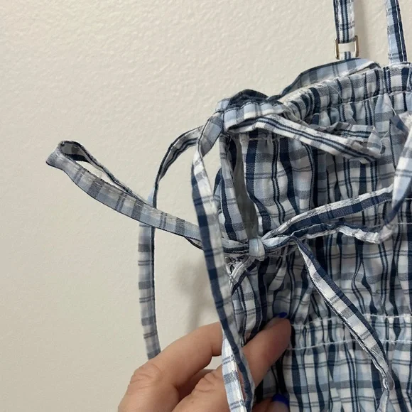 Abercrombie & Fitch Navy and White Checkered Mini Dress - Picture 4 of 9